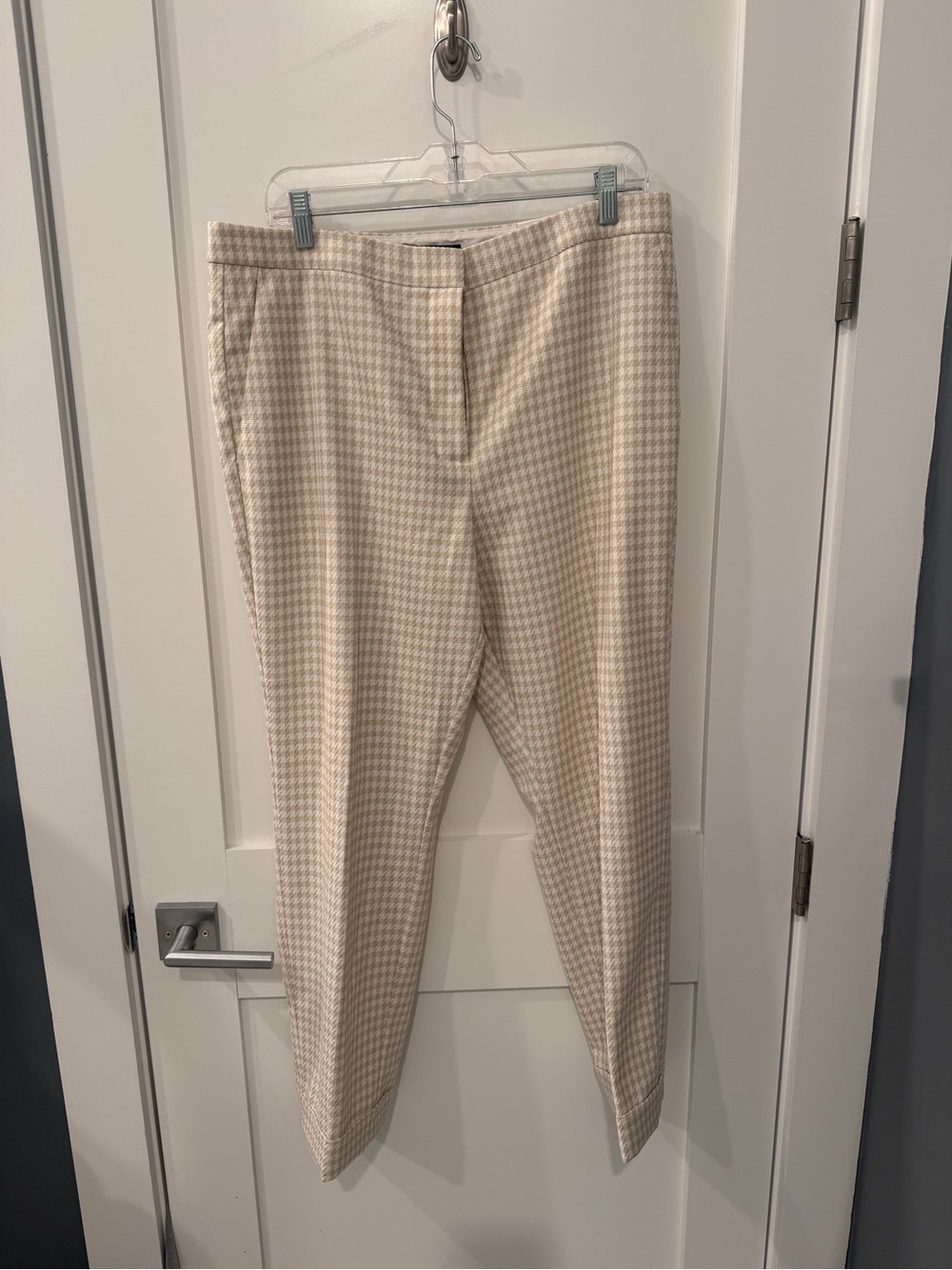 Ann Taylor Beige Houndstooth Ankle Pants